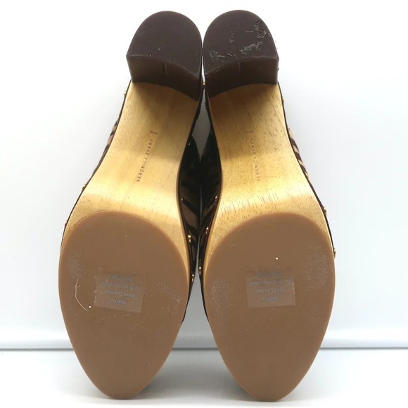 Veronica Beard Grita Clogs Tiger Print Calf Hair Size 10 High Heel Mules - Picture 10 of 11